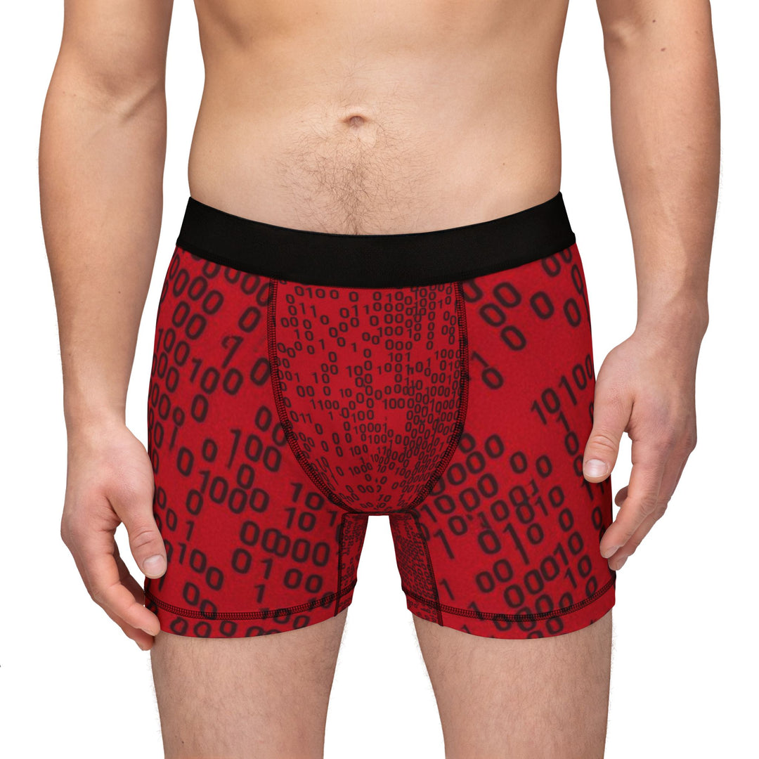 Men's Boxers with Binary Code Pattern - Comfortable and Stylish Underwear for Tech Lovers