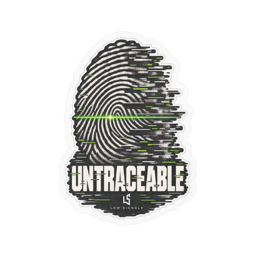 Untraceable — Low SignalX Glitch Fingerprint Vinyl Sticker