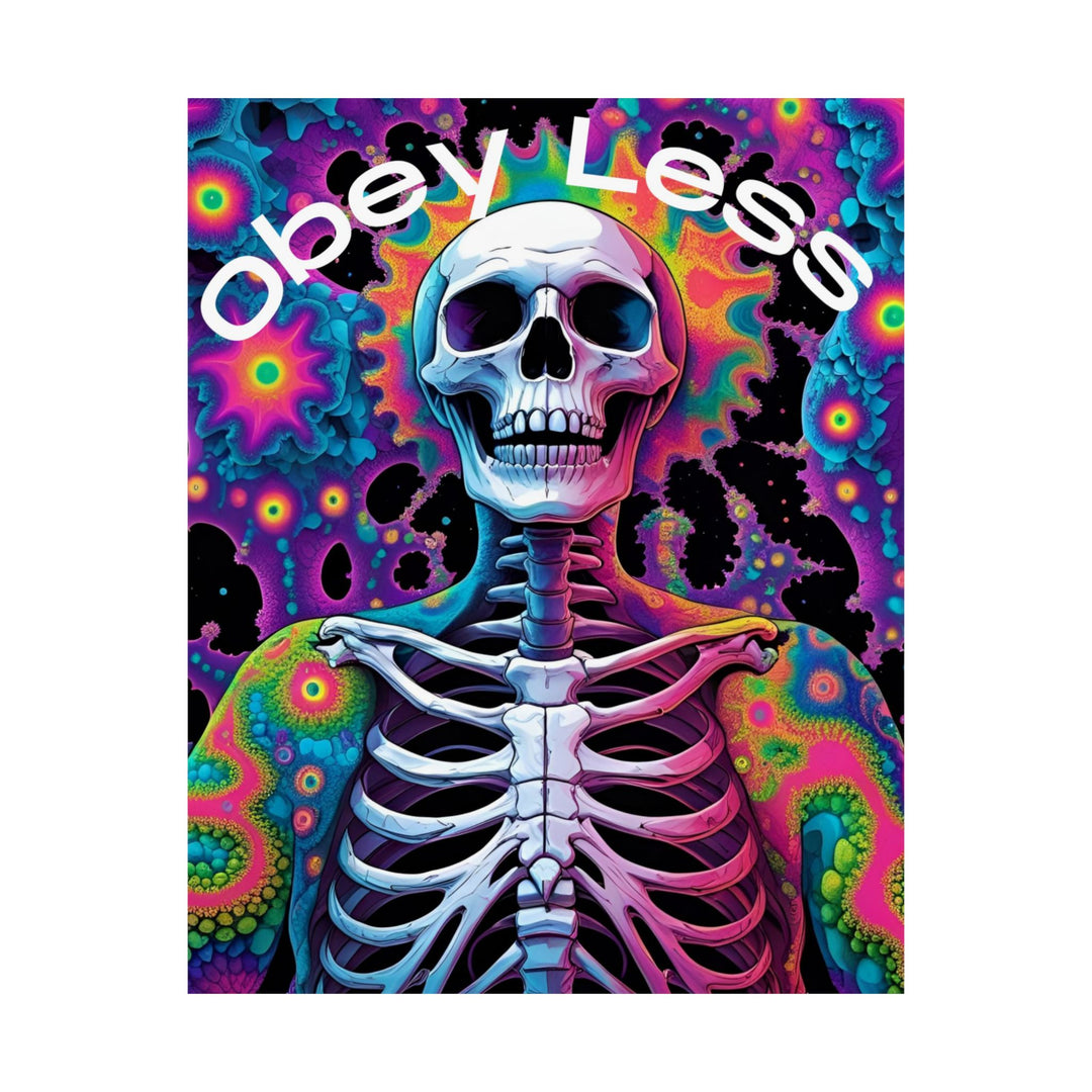 Psychedelic Art Posters for Home Decor, Unique Wall Art, Skeleton Print, Vibrant Colorful Artwork, Gift for Music Lovers, Pop Culture Decor