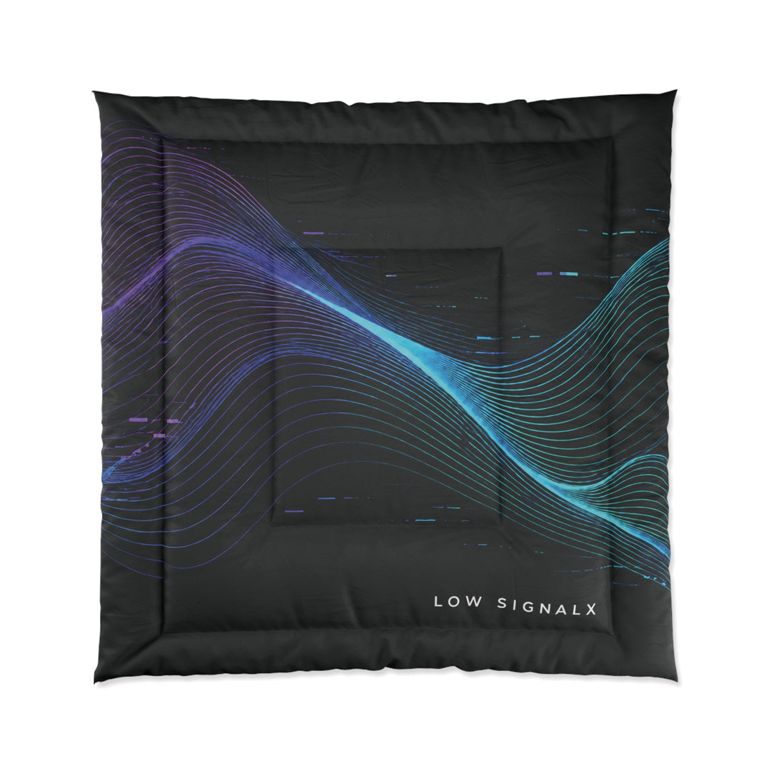 Low SignalX™ Midnight Frequency Comforter — Black, Violet & Cyan