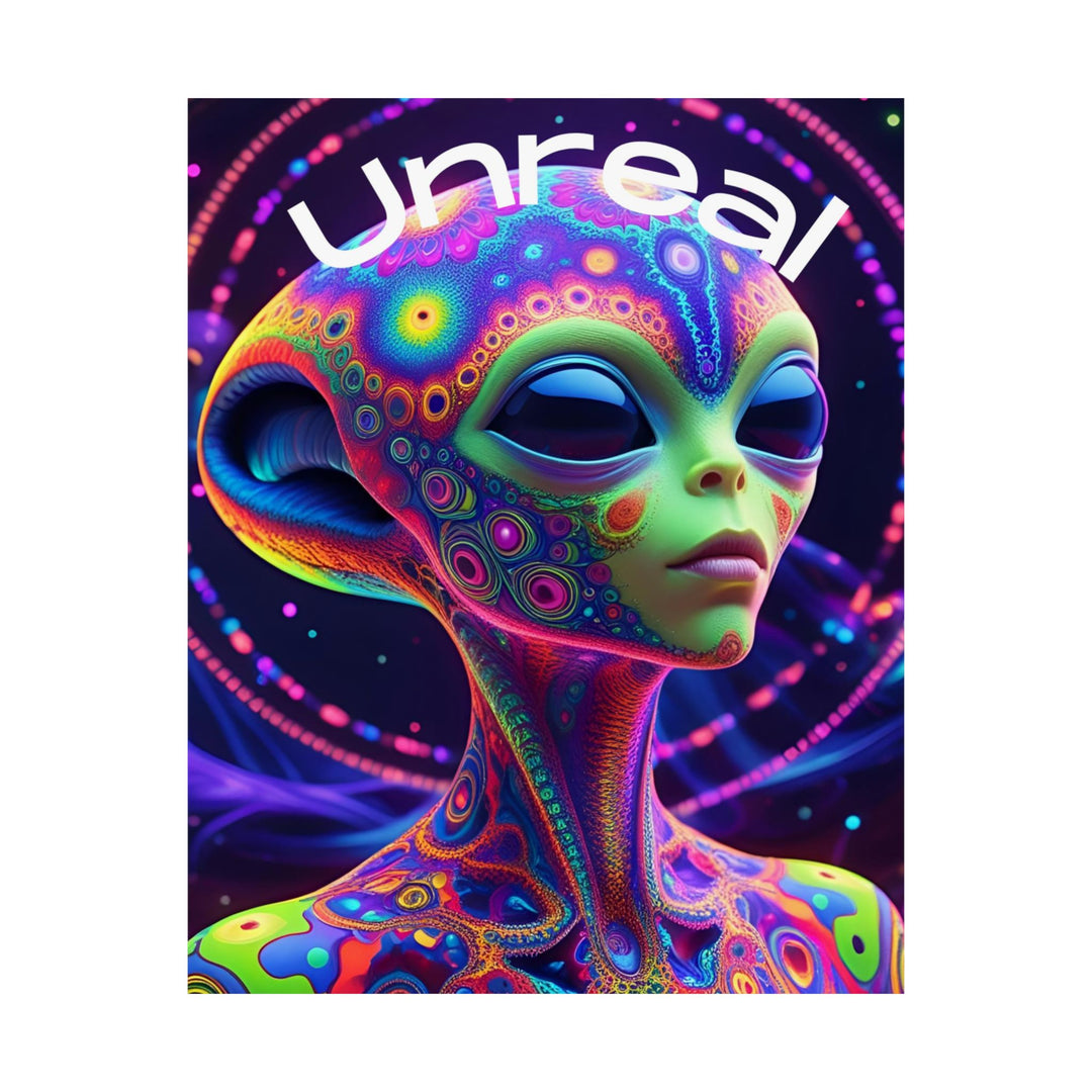 Vibrant Alien Art Poster | 'Unreal' Statement Wall Décor, Sci-Fi Home Decor, Unique Gift for Space Lovers, Colorful Wall Art, [...]