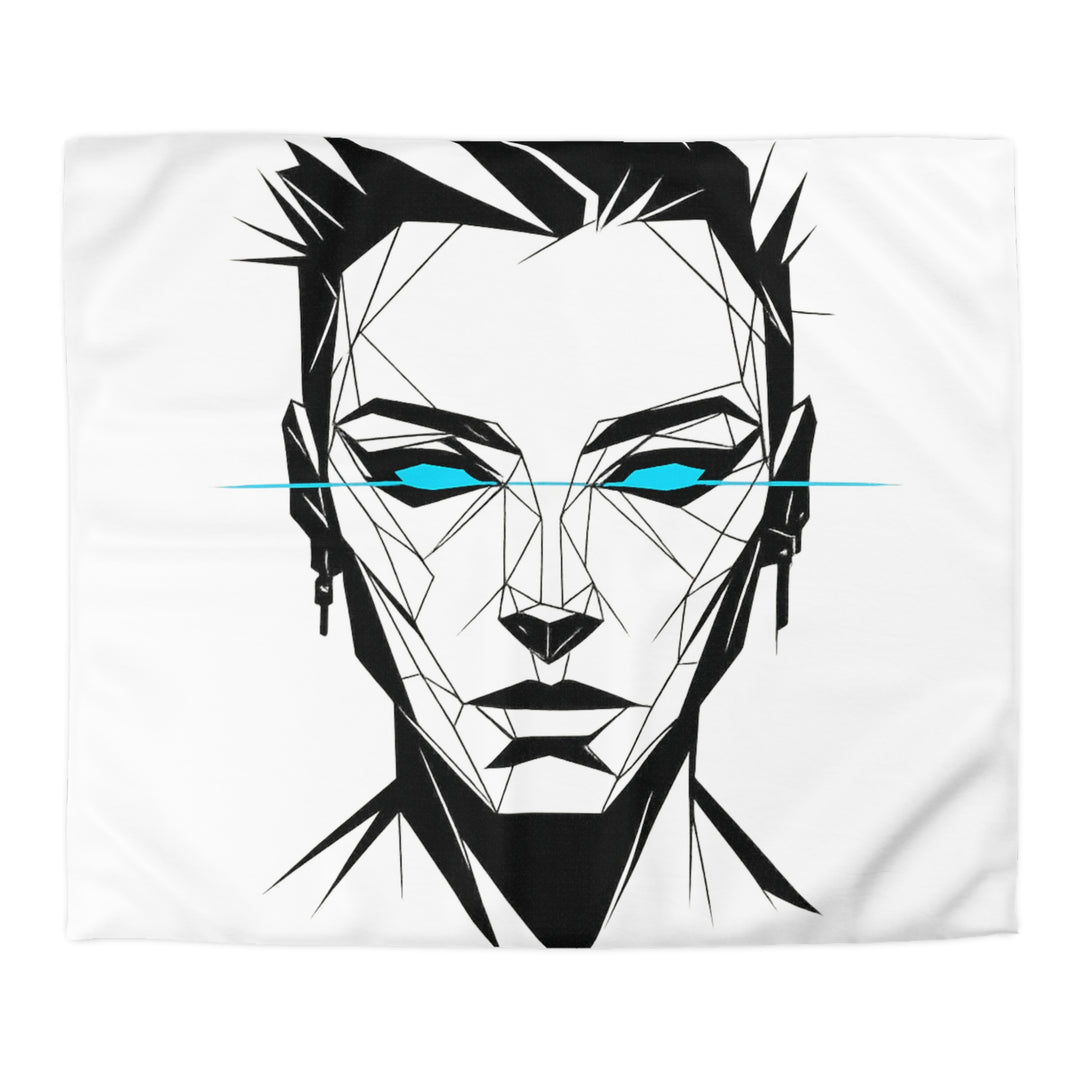 Futuristic Abstract Duvet Cover - Modern Bedroom Decor, Geometric Bedspread, Cool Home Textile, Unique Gift for Trendy Design Lovers