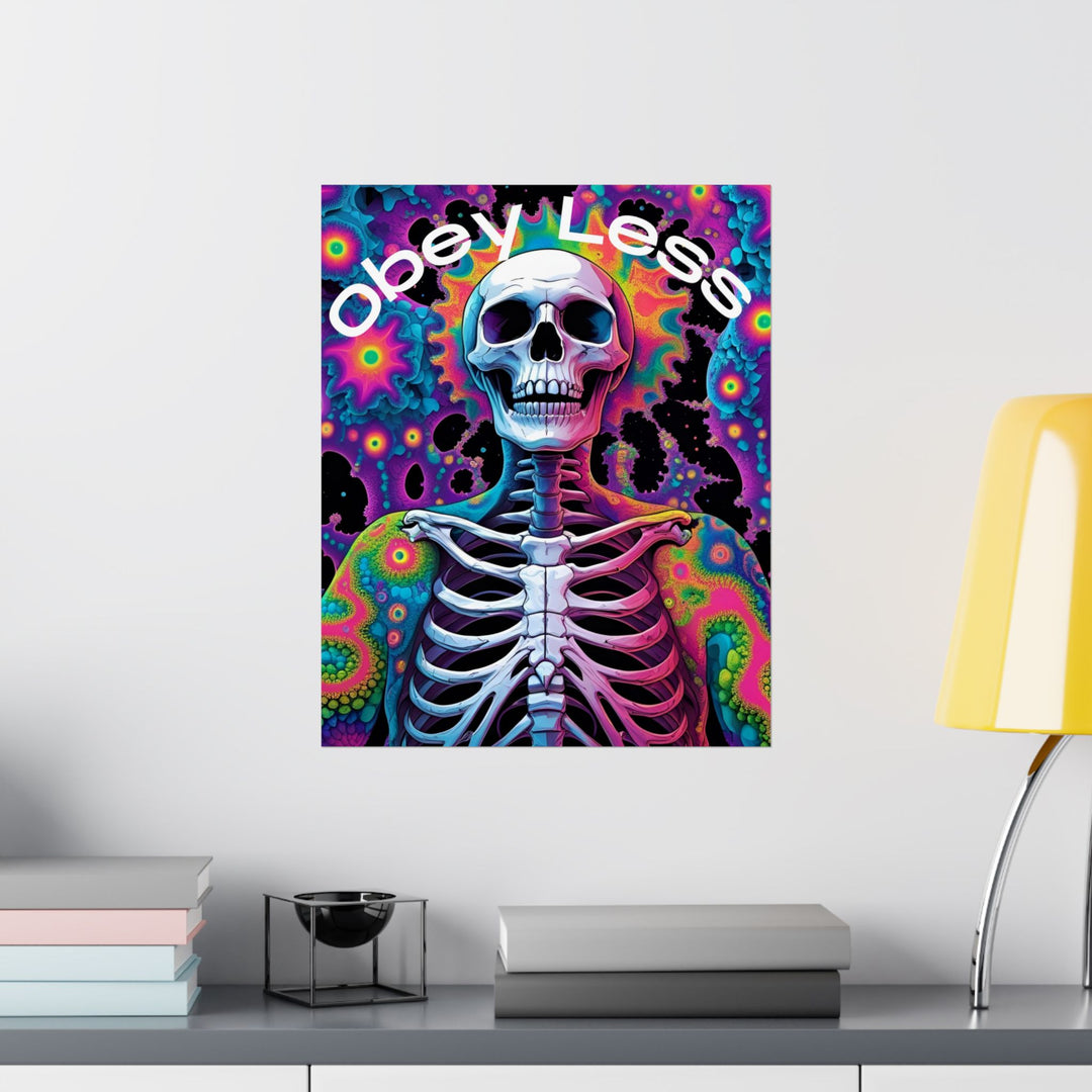 Psychedelic Art Posters for Home Decor, Unique Wall Art, Skeleton Print, Vibrant Colorful Artwork, Gift for Music Lovers, Pop Culture Decor