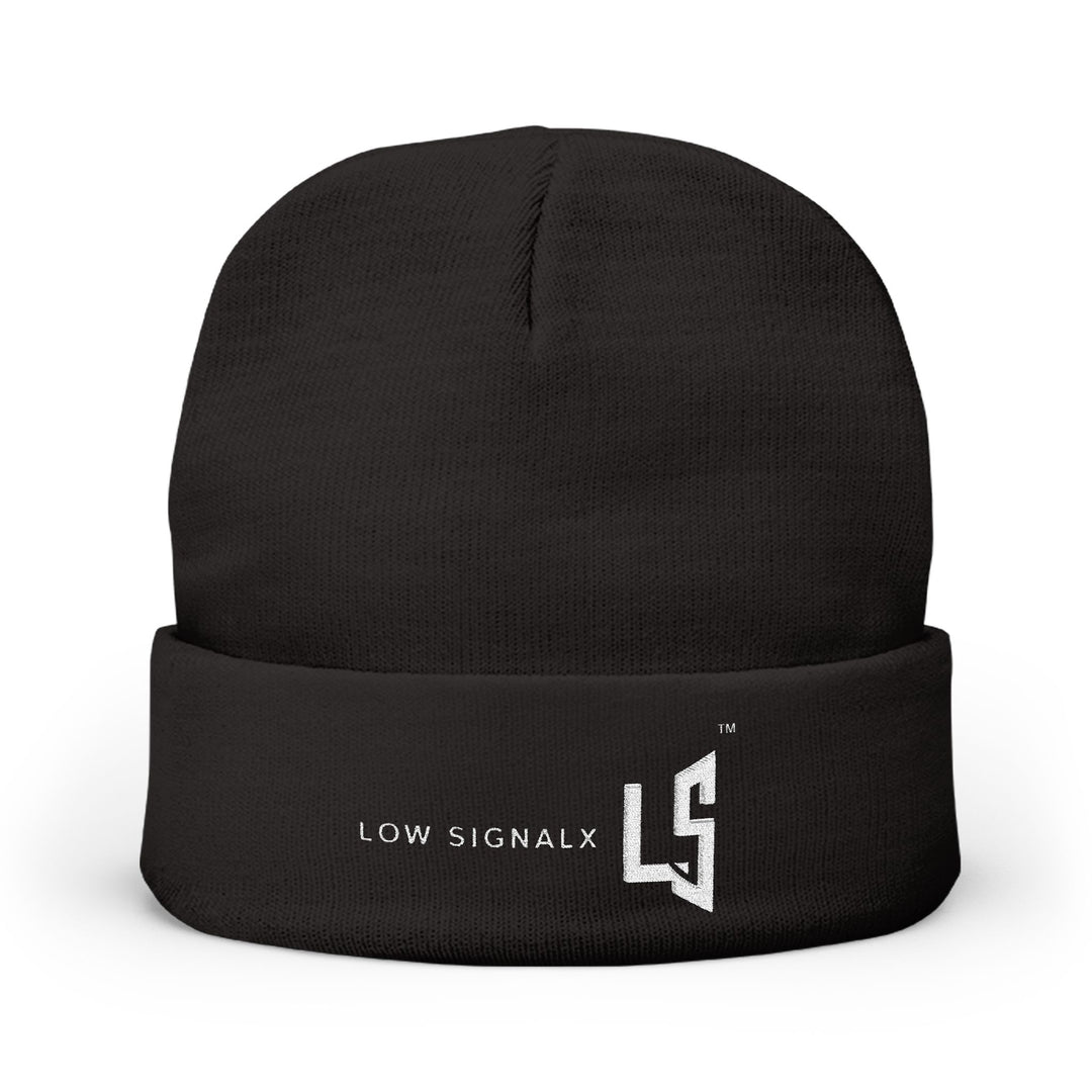 Low Signalx Embroidered Knit Beanie — Logo Winter Hat