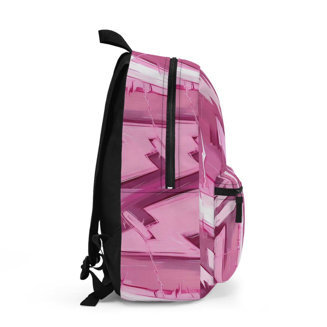 Vibrant Pink Lightning Pattern Backpack - Stylish and Functional for School or Travel