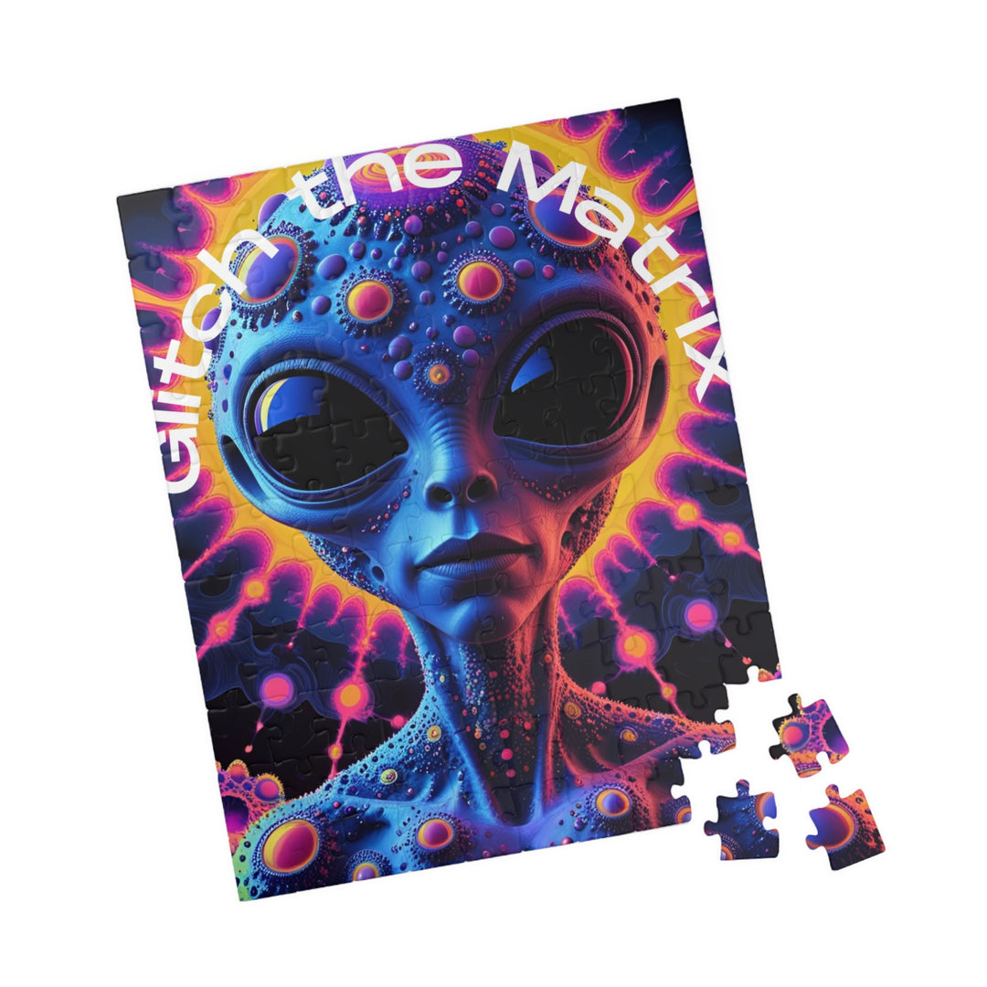 Alien-Themed Puzzle, Glitch the Matrix Art, Unique Gift for Puzzle Lovers, Home Decor, Challenging Brain Teaser, Fun Family Activity