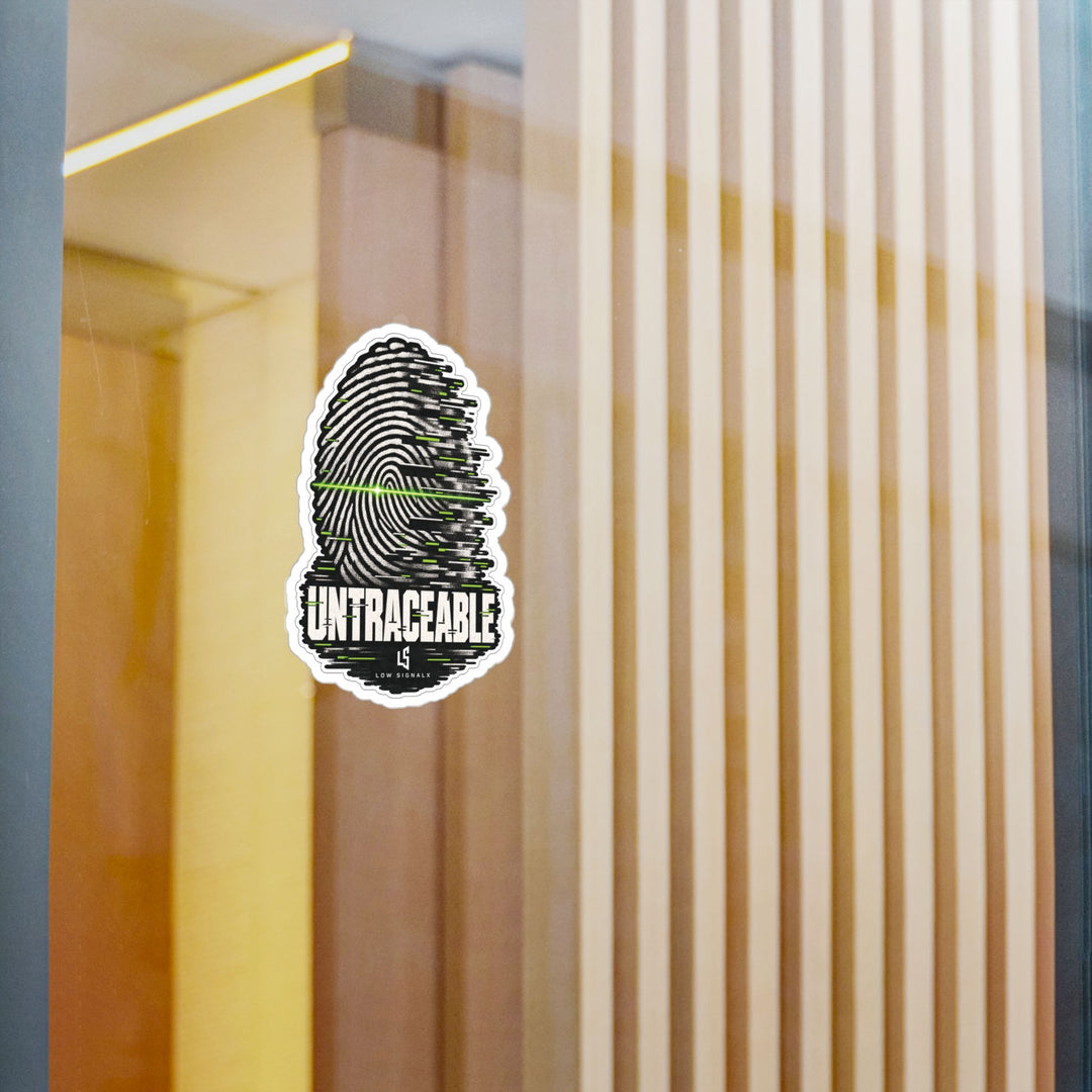 Untraceable — Low SignalX Glitch Fingerprint Vinyl Sticker