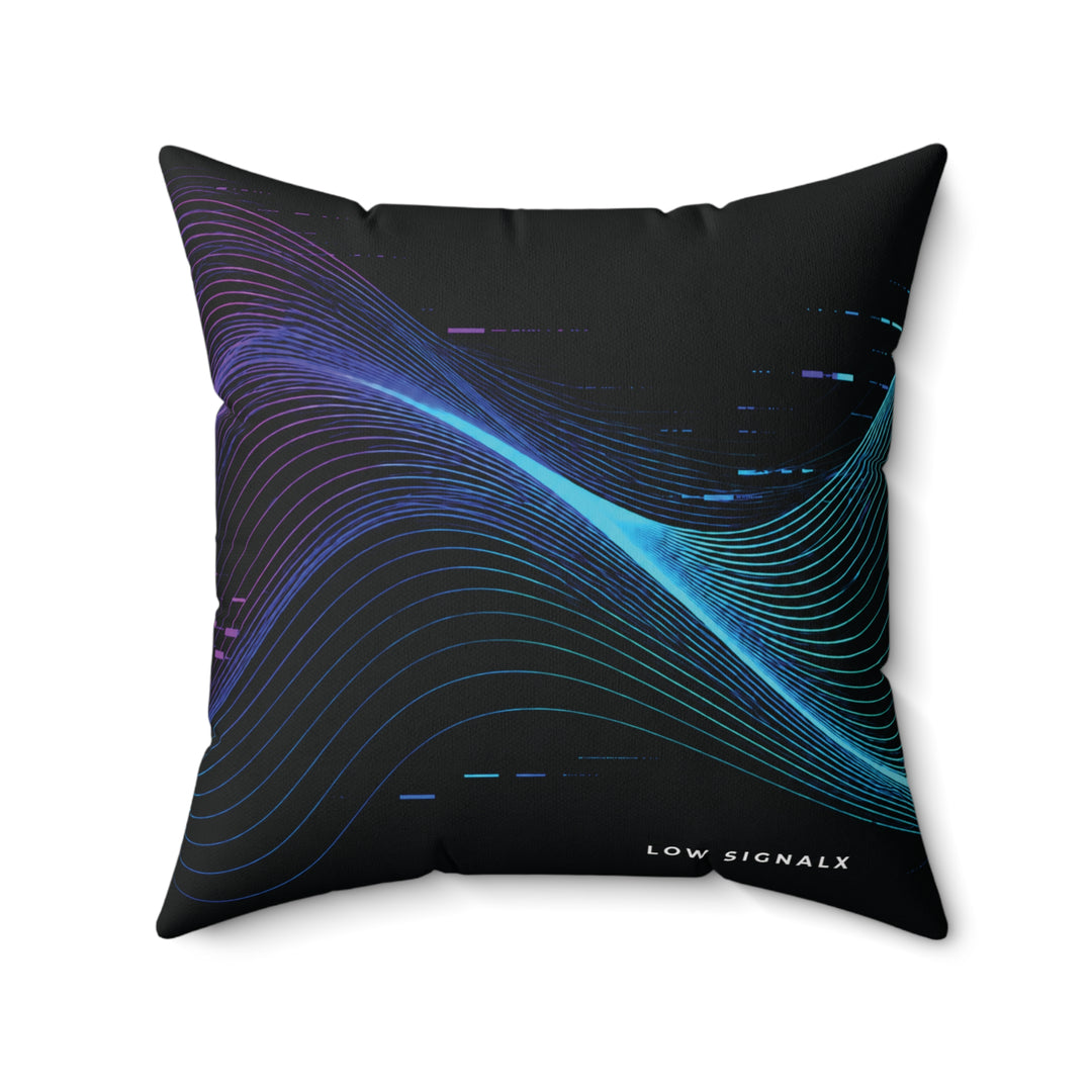 Low SignalX™ Midnight Frequency Accent Pillow — Violet & Cyan