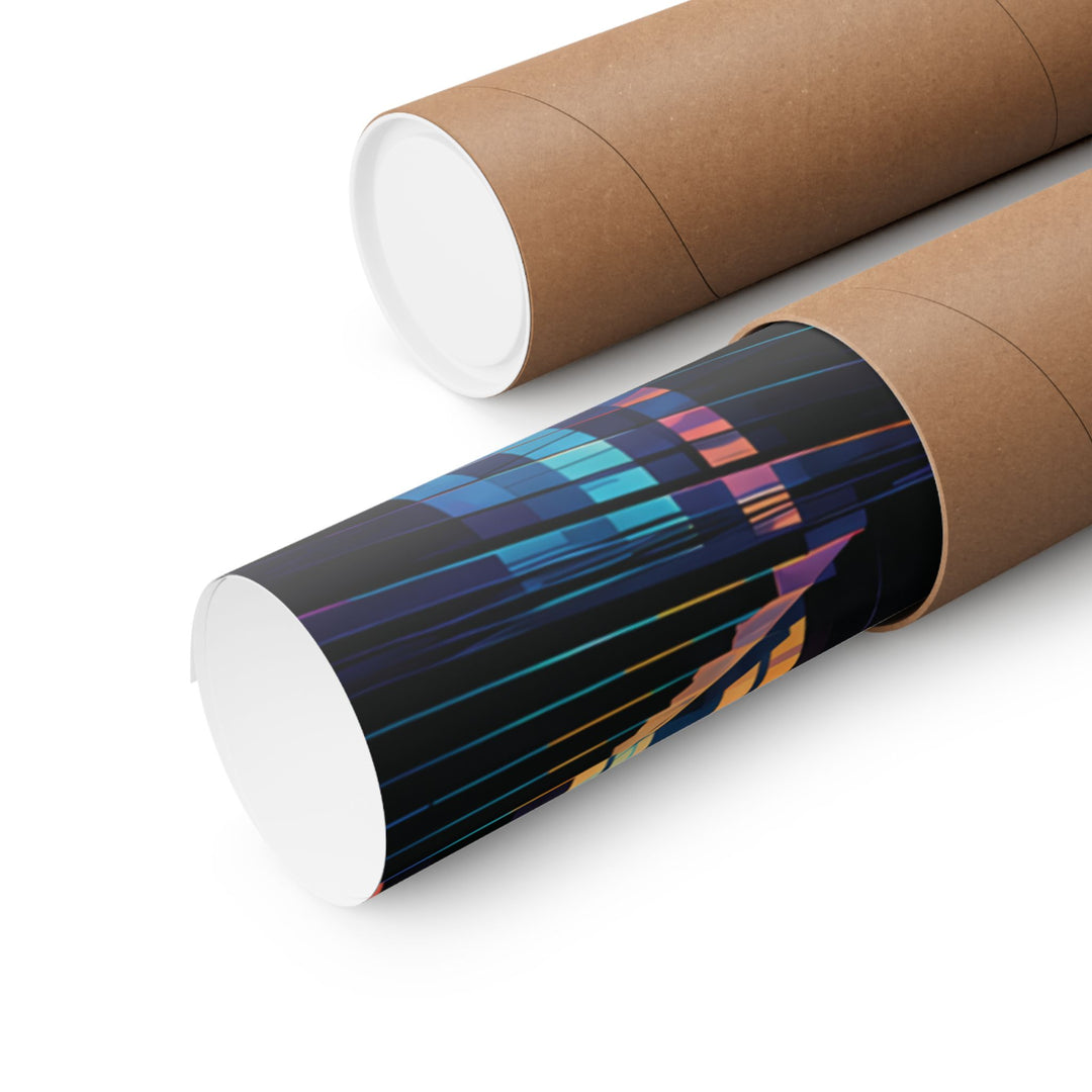 Low SignalX™ Fractured Signal — Psychedelic Cityscape Matte Poster