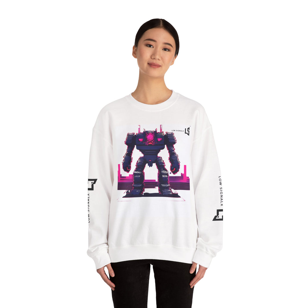 Retro Robot Crewneck Sweatshirt, Unisex Casualwear, Gift for Tech Lovers, Streetwear, Graphic Sweatshirt, Perfect for Everyday Wear