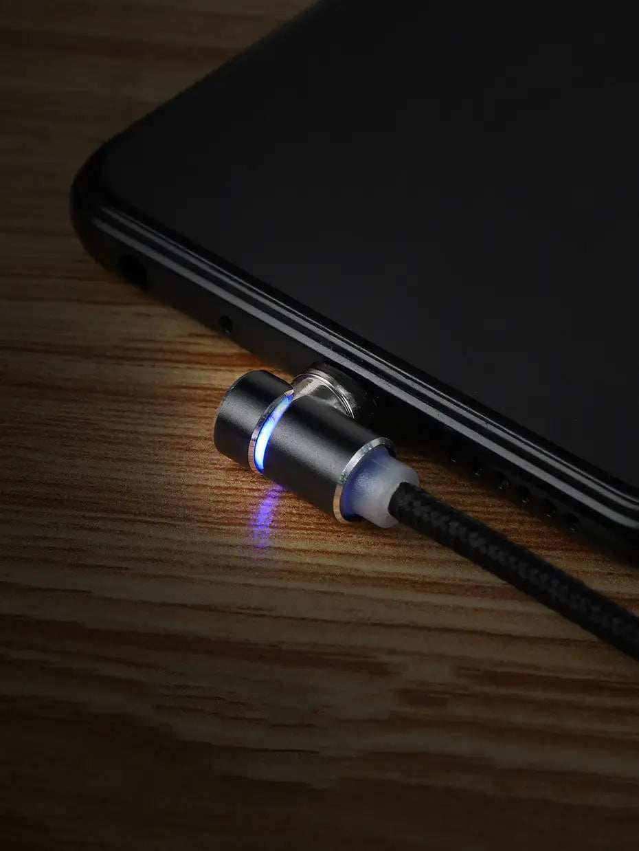 Magnetic LED Charging Cable – USB/Type-C High-Speed Magnet Cable