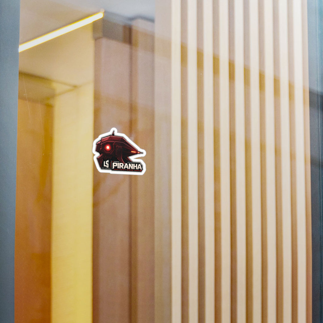 Piranha Hunt Mode — Low SignalX Red Drone Vinyl Sticker