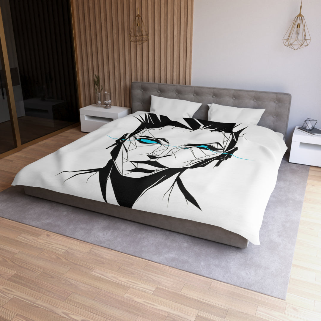 Futuristic Abstract Duvet Cover - Modern Bedroom Decor, Geometric Bedspread, Cool Home Textile, Unique Gift for Trendy Design Lovers