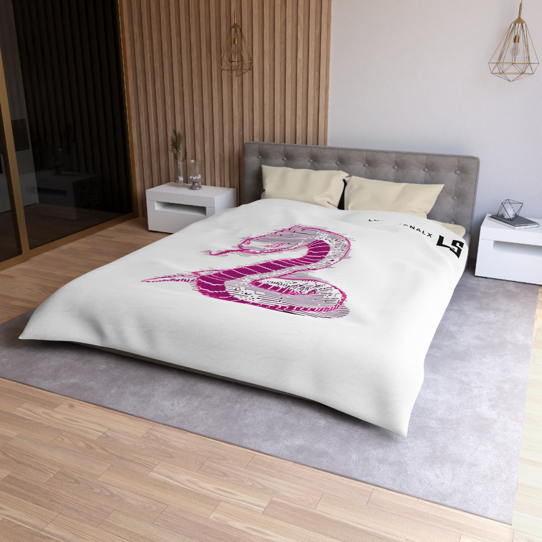 Stylish Microfiber Duvet Cover with Unique Pink Snake Design, Bedroom Decor, Gift for Home, Art Decor, Modern Bedroom