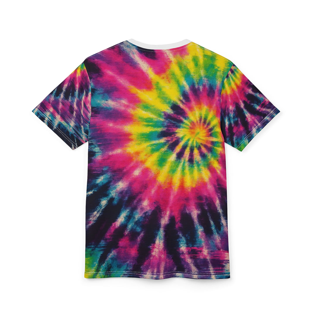 Tie-Dye Skull Graphic Tee — "Low Signal X" All-Over Print