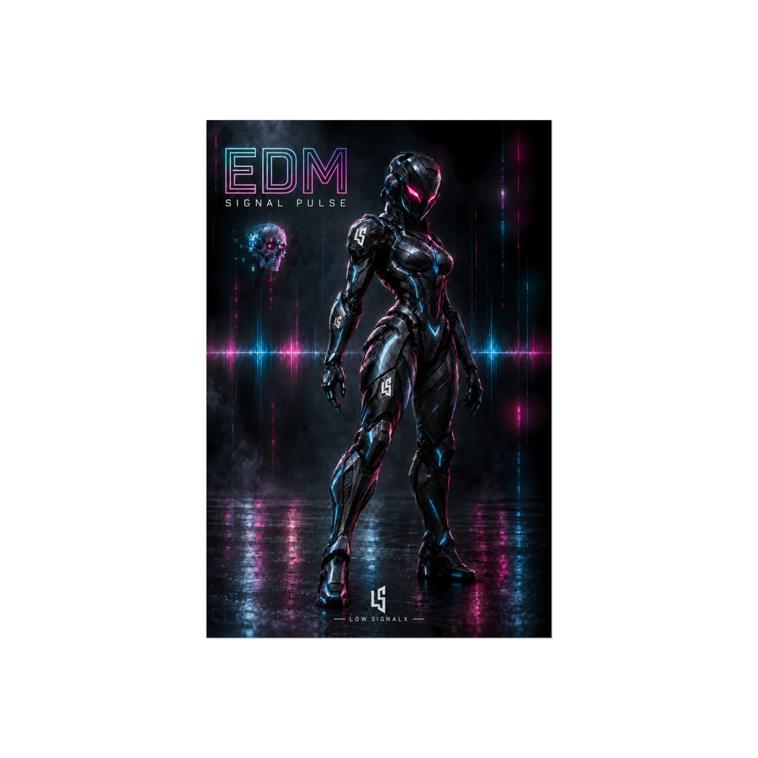 Low SignalX™ EDM: Signal Pulse — Cyber Assassin Fine Art Poster