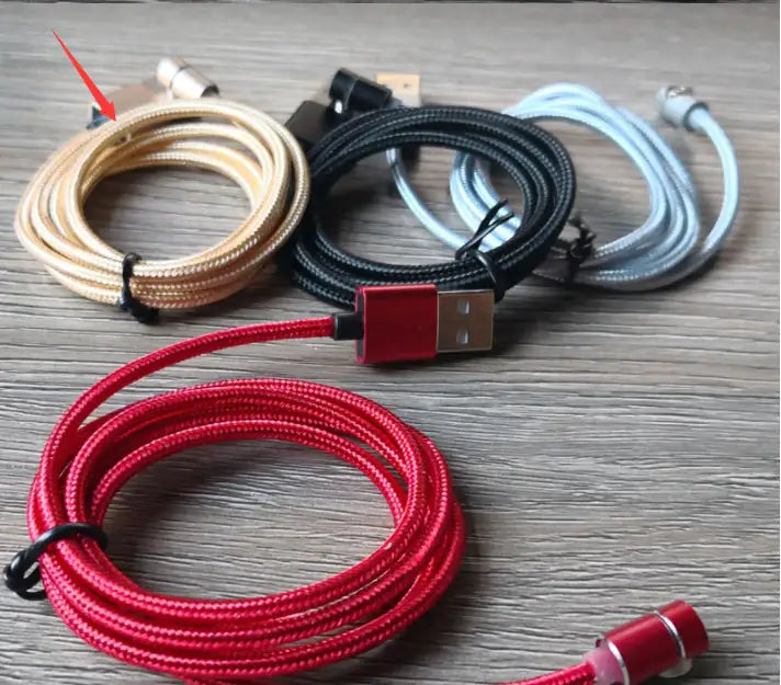 Magnetic LED Charging Cable – USB/Type-C High-Speed Magnet Cable