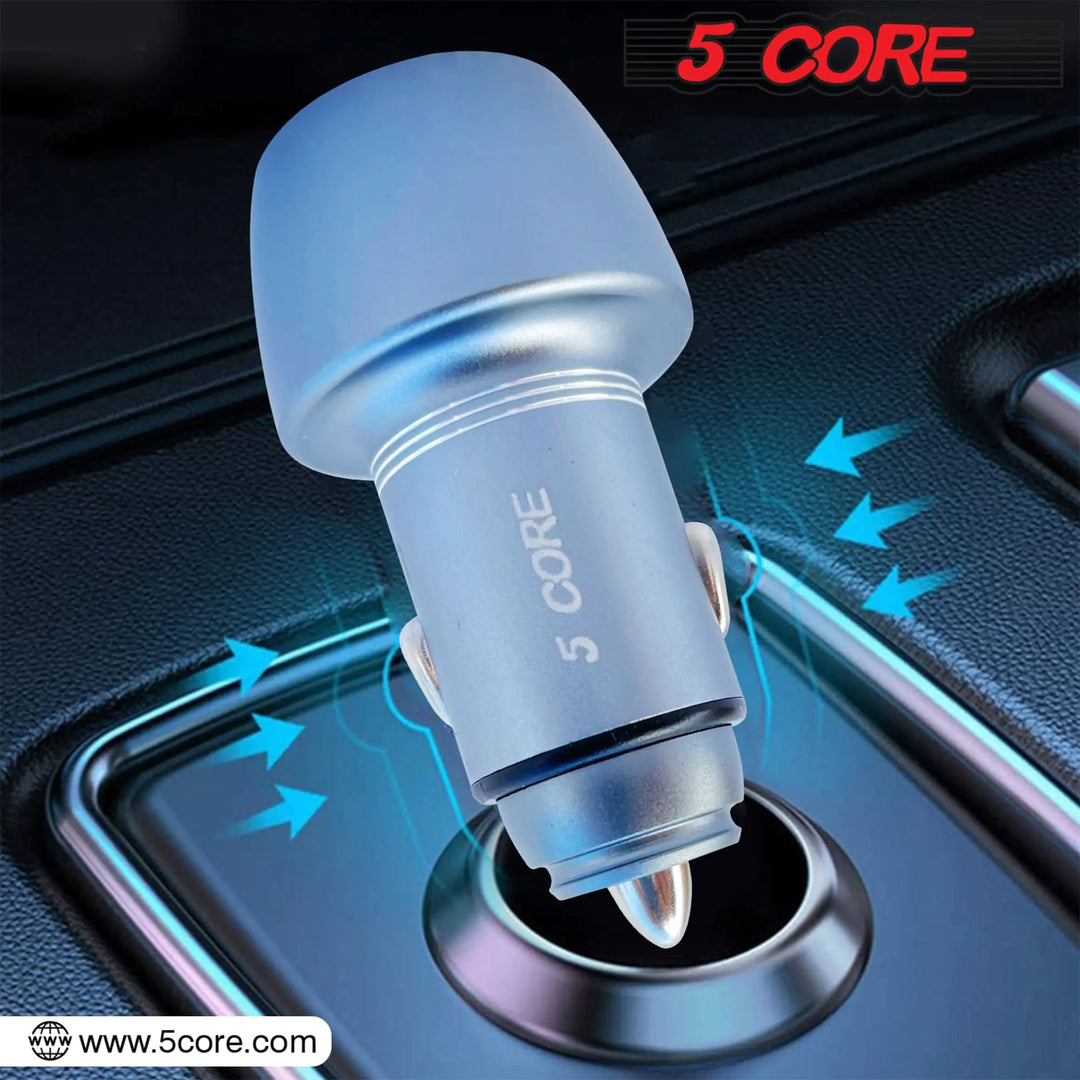 36W Smart Fast Car Charger – Dual USB-C + Smart Chip Safety